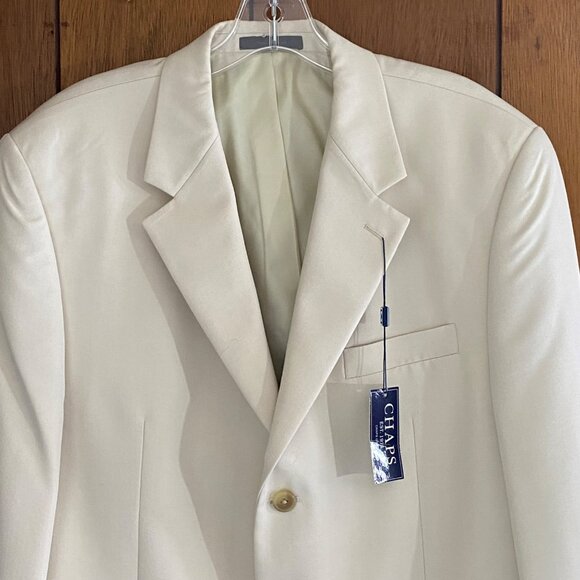 Chaps Blazer Men's 42L Stone Beige NWT Two-Button Closure Preppy Business Casual - Picture 2 of 16